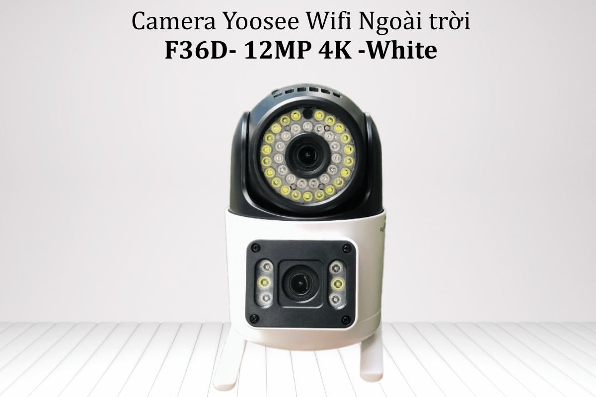 Camera Wifi 12MP 4K Yoosee F36D-White / Black | Ngoài trời | 2 ống kính 2 khung hình-1