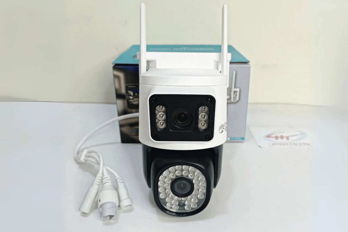 Camera Wifi 9MP Yoosee QPT366-B ĐÈN BÁO ĐỘNG ĐỎ / QPT366 | 4K | Ngoài trời | 2 ống kính 2 khung hình-1