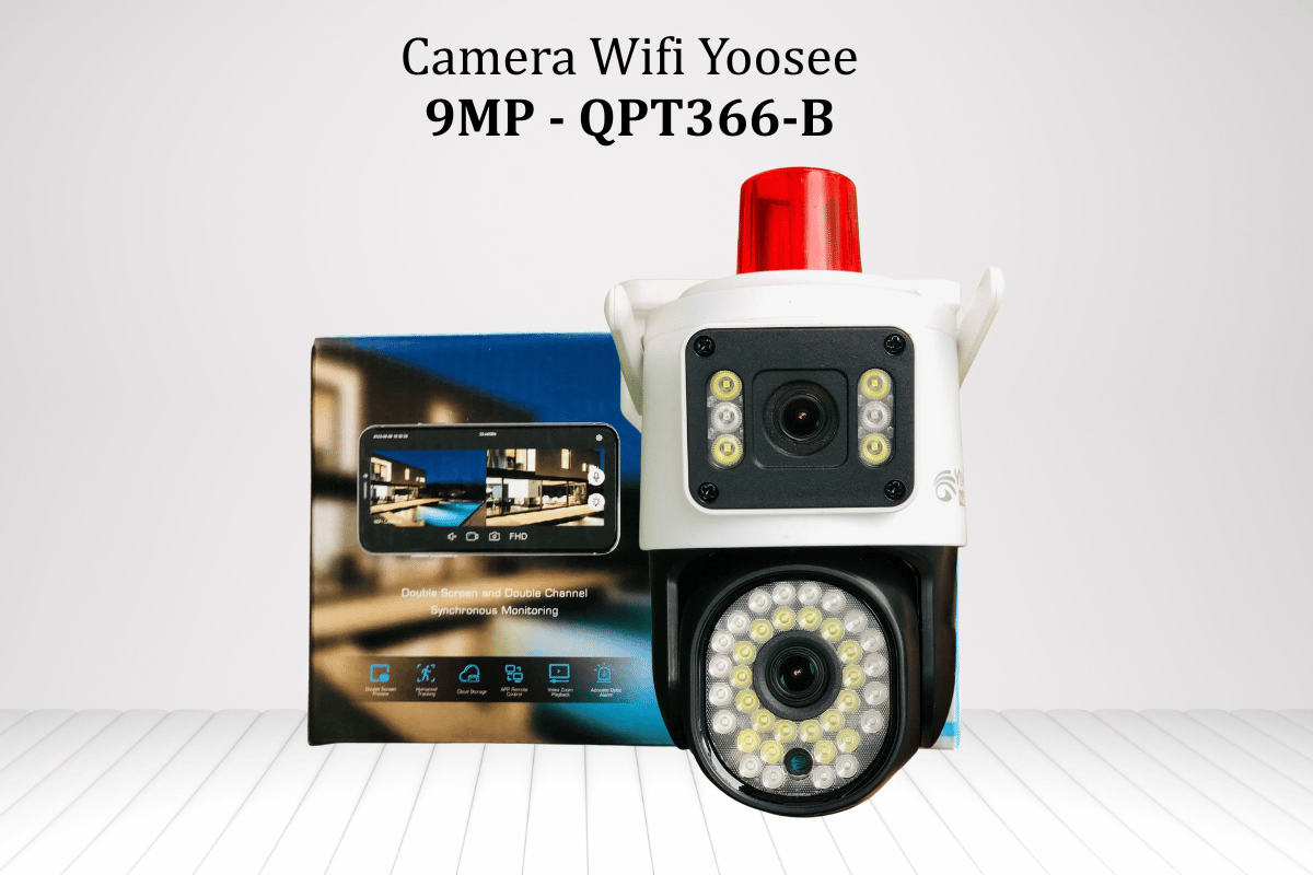 Camera Wifi 9MP Yoosee QPT366-B ĐÈN BÁO ĐỘNG ĐỎ / QPT366 | 4K | Ngoài trời | 2 ống kính 2 khung hình-7
