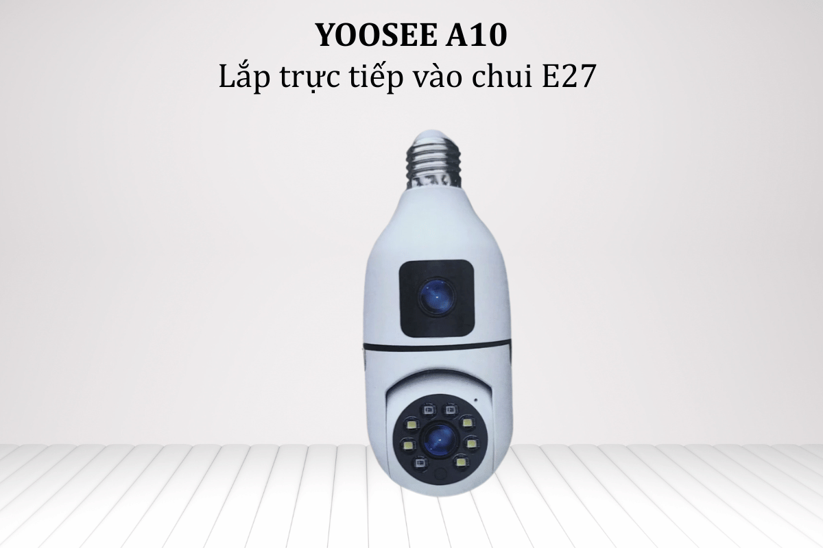 Camera Wifi BÓNG ĐÈN 2 MẮT YOOSEE A10 - Chui E27 , Có màu ban đêm-1