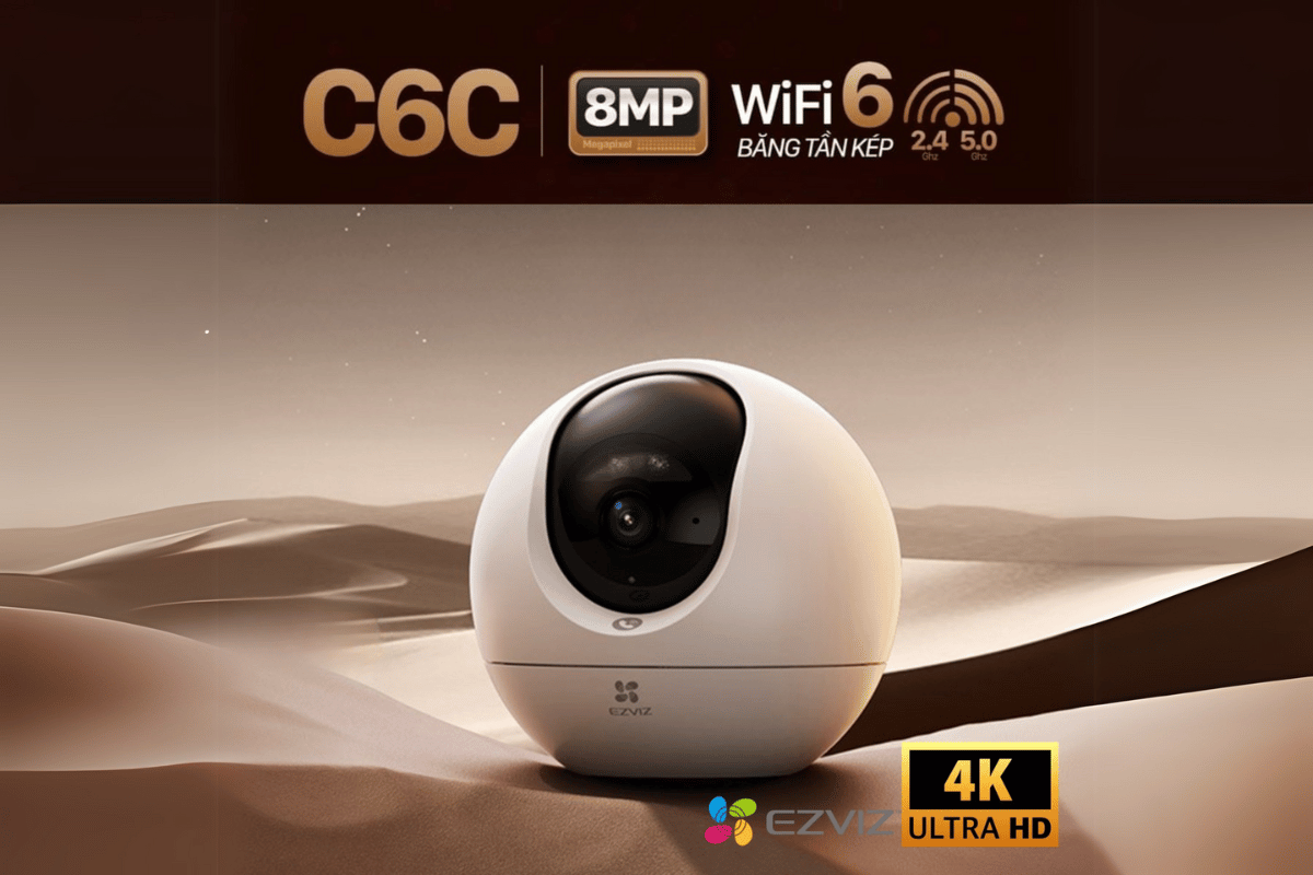 Camera Wifi EZVIZ C6C 4K(8MP + Wifi 5.0Ghz + Chống ngược sáng)- Trong nhà-1