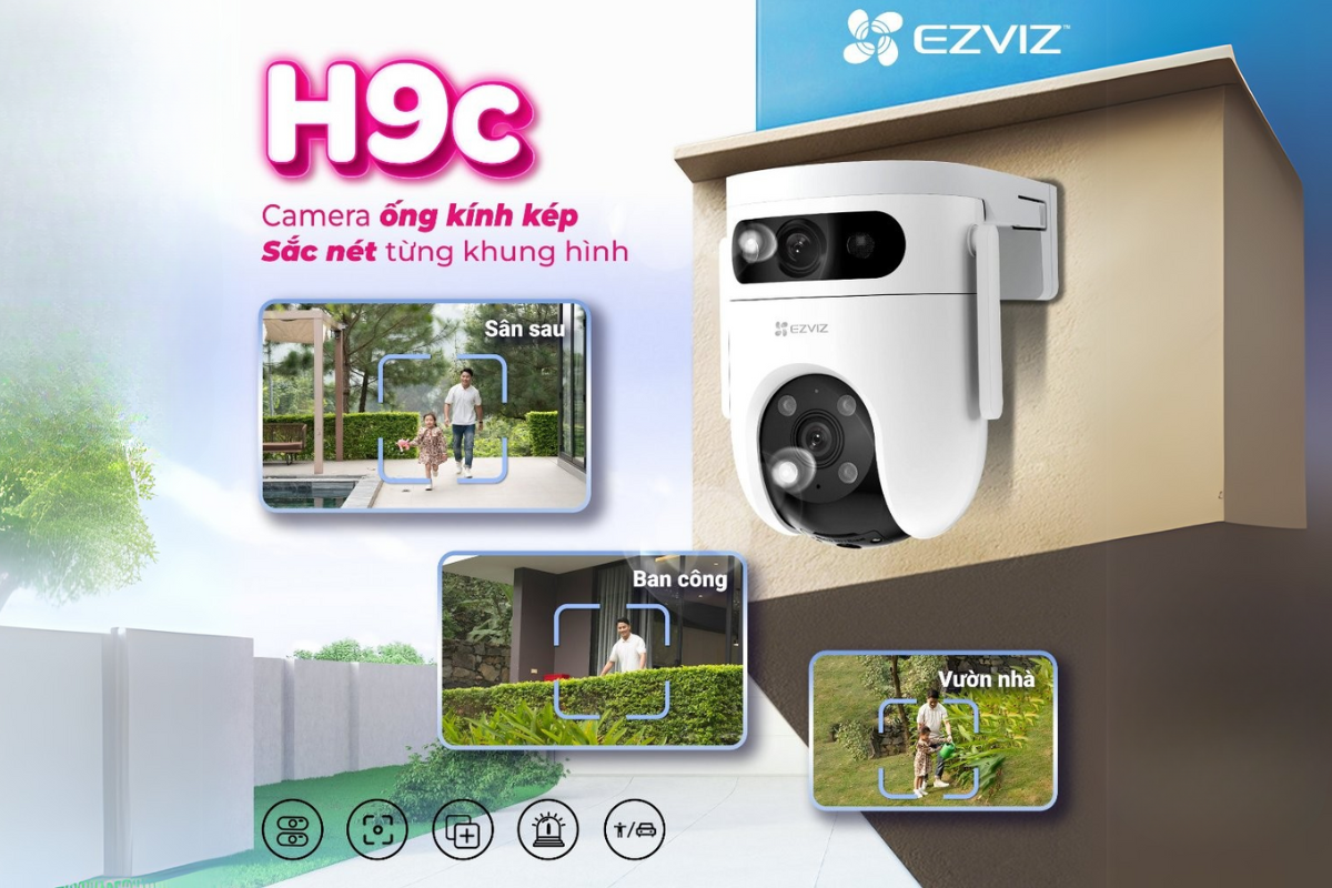 Camera WiFi EZVIZ H9c 2K(6MP)– Quay Quét 360°, Ống Kính Kép Giám Sát Toàn Diện-1