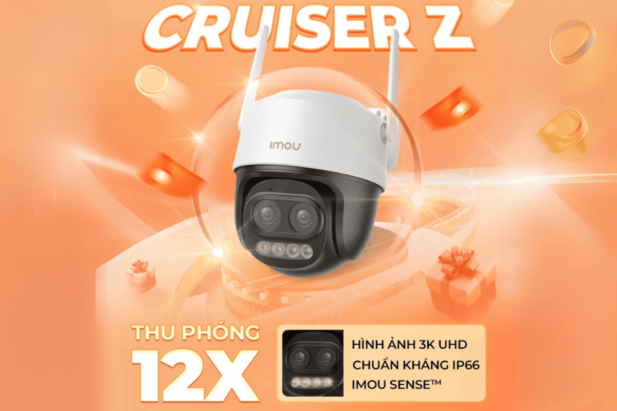 Camera Wifi IMOU S7DP 3K 5MP(Cruiser Z | Zoom 12X | Outdoor | FullColor | Tích hợp LOA, đàm thoại 2-1